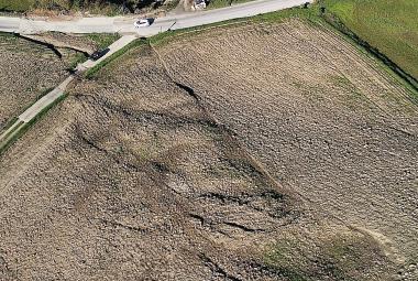 Lo smottamento sopra via Savena